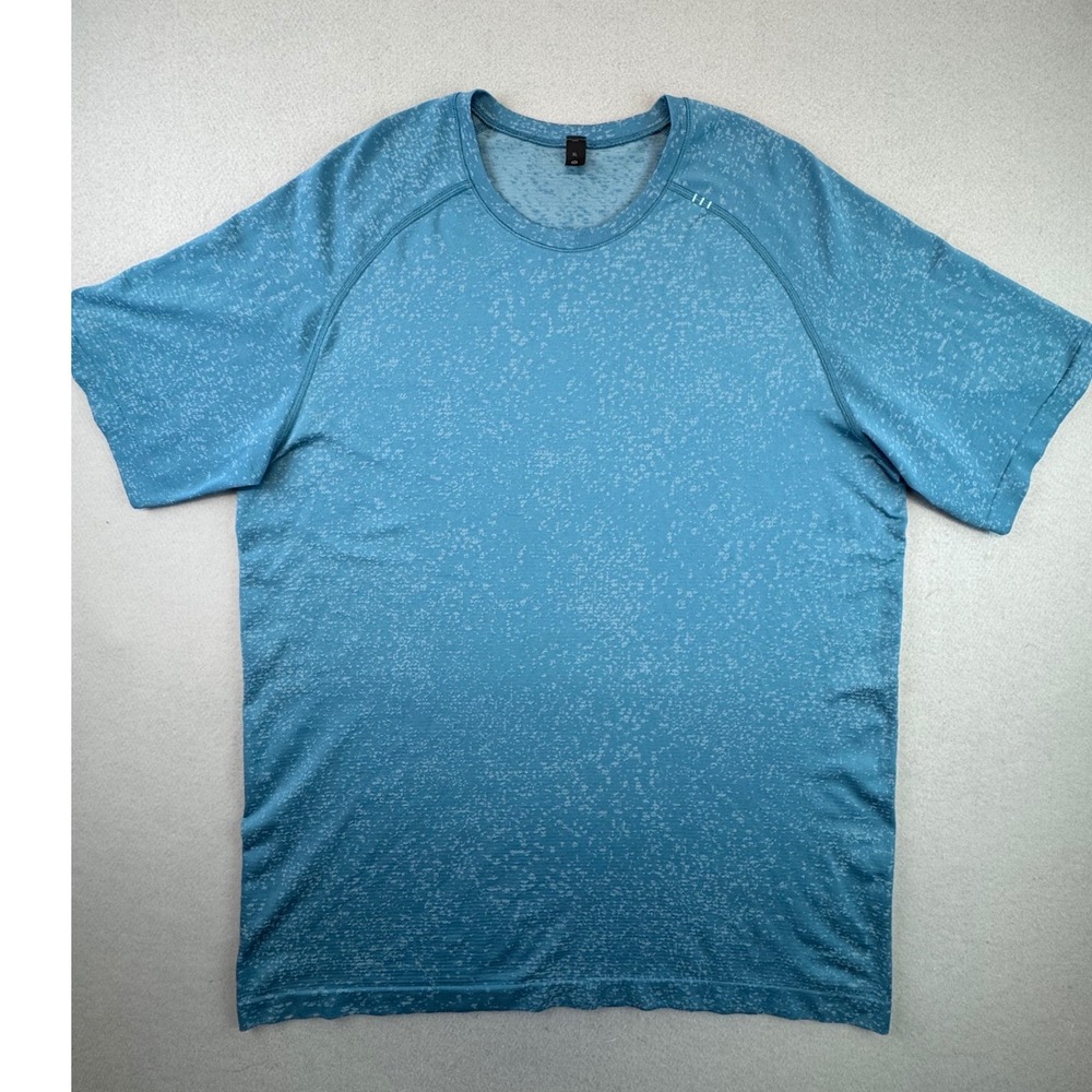 Lululemon Metal Vent Tech 2.0 Short Sleeve Shirt Blue Heather XL Mens Training